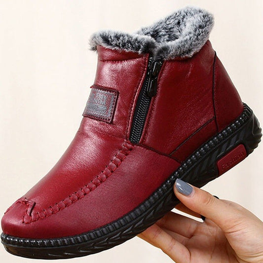 Non-slip Winter Leather Boots Womens