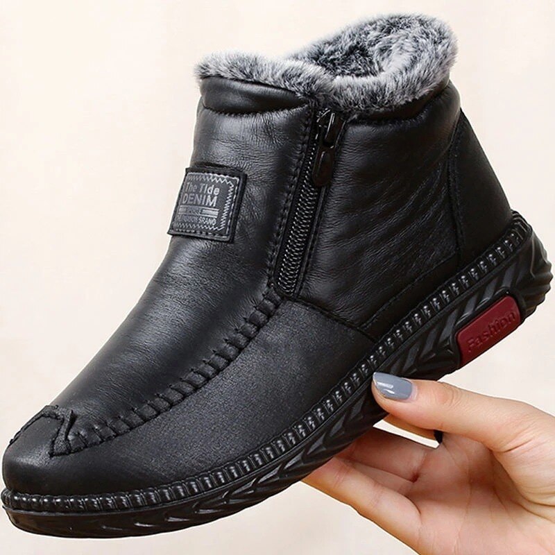 Non-slip Winter Leather Boots Womens